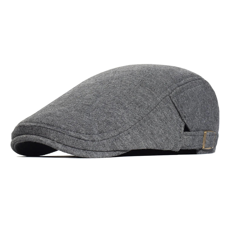 Men's Italian Cotton Flat Cap HARTTMAN HT035 in Dark Grey