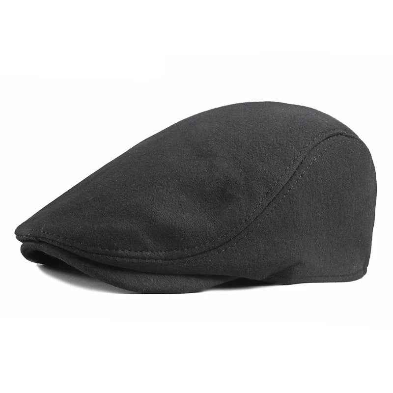 Men's Italian Cotton Flat Cap HARTTMAN HT022 in Black