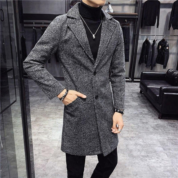 Men's Wool Overcoat HARTTMAN HT227 in Grey