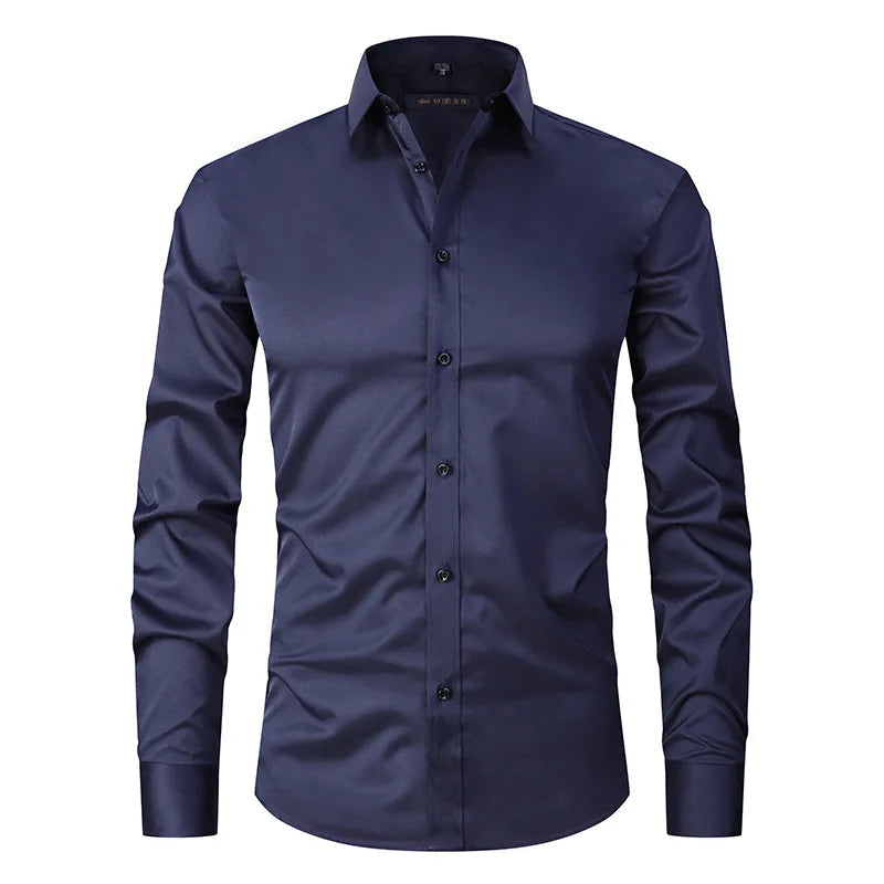 Men's Cotton Formal Shirt HARTTMAN HT142 in Navy Blue