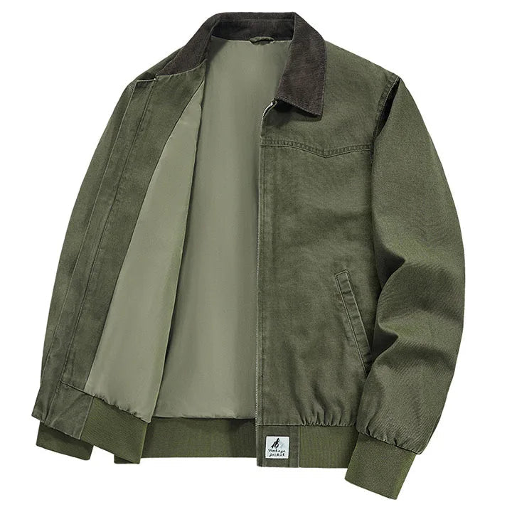 Men's Vintage Bomber Jacket HARTTMAN HT178 in Green