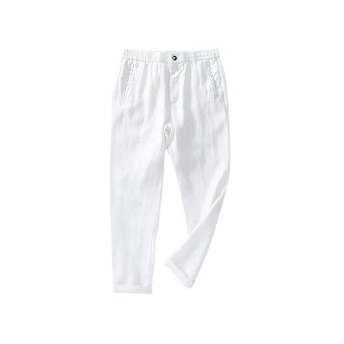 Men's Linen Trousers HARTTMAN HT010 in White
