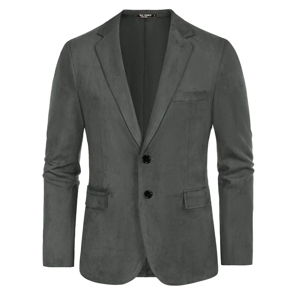 Men's Suede Blazer HARTTMAN HT353 in Grey
