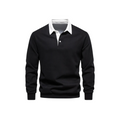 Men's Polo Collar Sweater HARTTMAN HT021 in Black