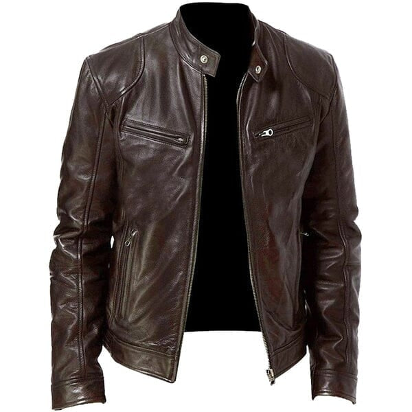 Men's Leather Jacket HARTTMAN HT095 in Brown