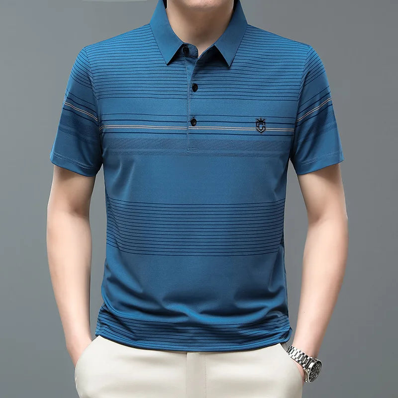 Men's Regular Fit Premium Fabric Polo Shirt HARTTMAN HT115 in Dark Blue