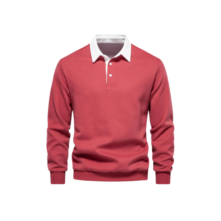Men's Polo Collar Sweater HARTTMAN HT021 in Red