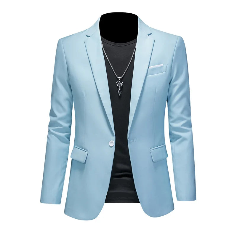 Men's Cotton Blazer HARTTMAN HT008 in Light Blue
