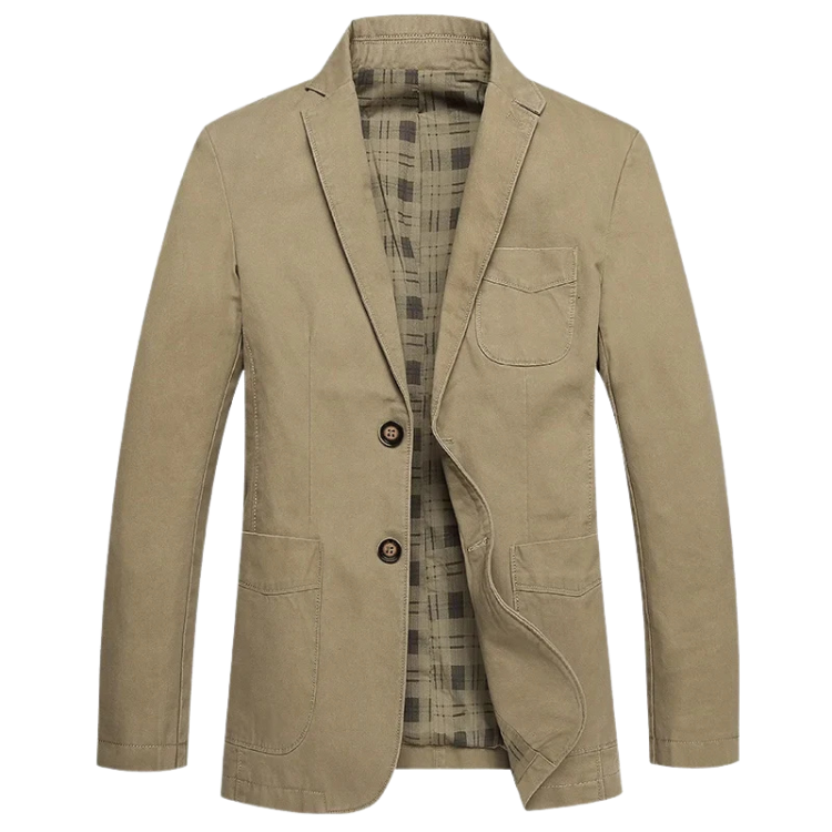 Men's Cotton Blazer HARTTMAN HT354 in Khaki