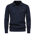 Men's Slim Fit Wool Sweater HARTTMAN HT178 in Navy Blue