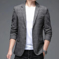 Men's Striped Blazer HARTTMAN HT009 in Grey