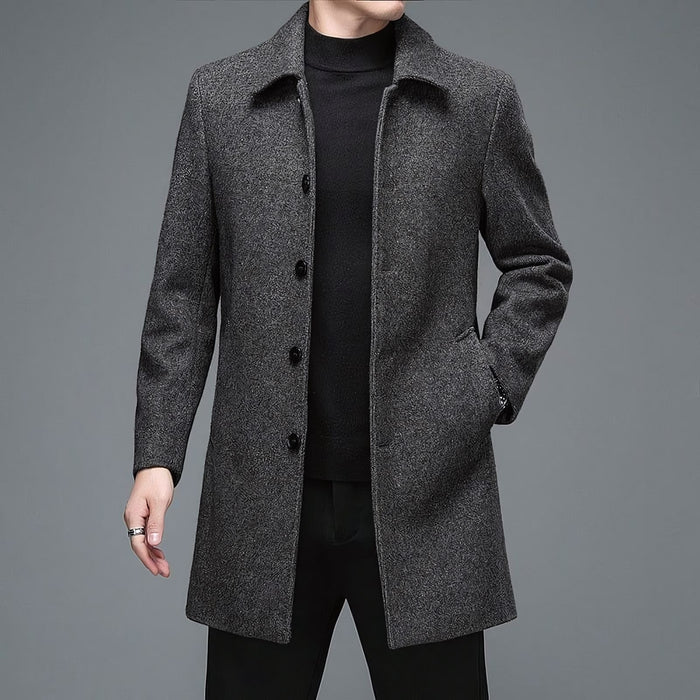 Men's Short Formal Wool Overcoat HARTTMAN HT217 in Graphite