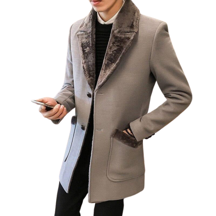 Men's Wool Overcoat with Buttons HARTTMAN HT220