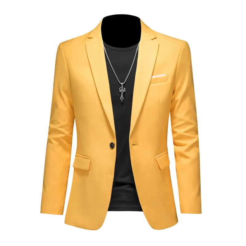 Men's Cotton Blazer HARTTMAN HT008 in Yellow