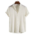 Short Sleeve Linen Shirt HARTTMAN HT324 in White