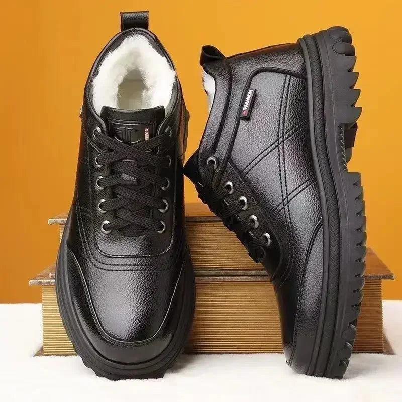 Men's Quilted Leather Boots HARTTMAN HT041 in Black
