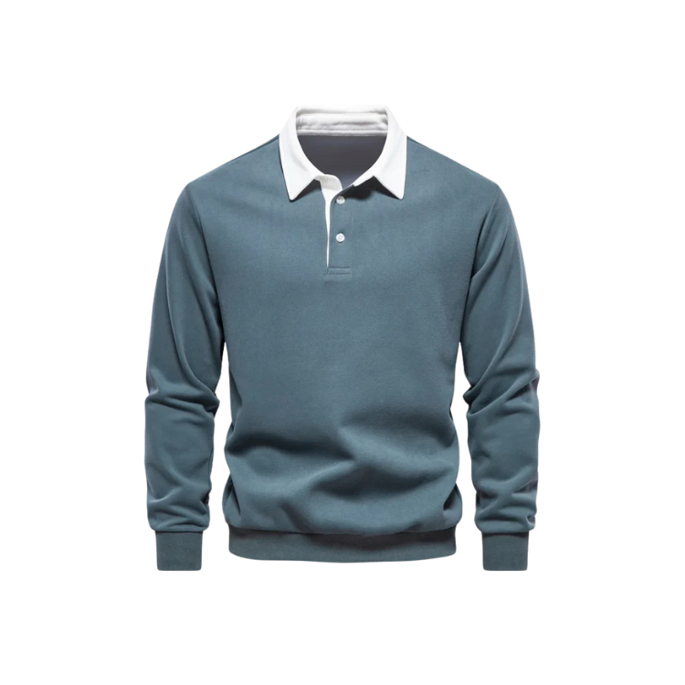 Men's Polo Collar Sweater HARTTMAN HT021 in Green