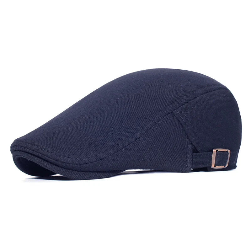 Men's Italian Cotton Flat Cap HARTTMAN HT035 in Navy Blue