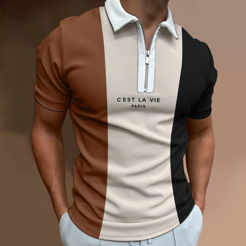 Men's Polo Shirt HARTTMAN HT240 in Brown / White / Black