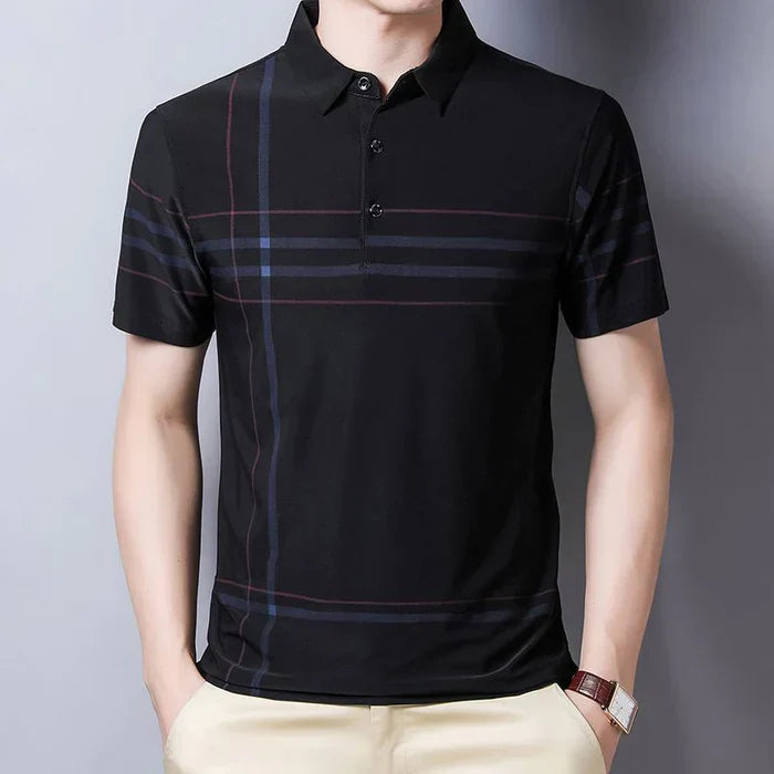 Men's Striped Polo Shirt HARTTMAN HT235 in Black