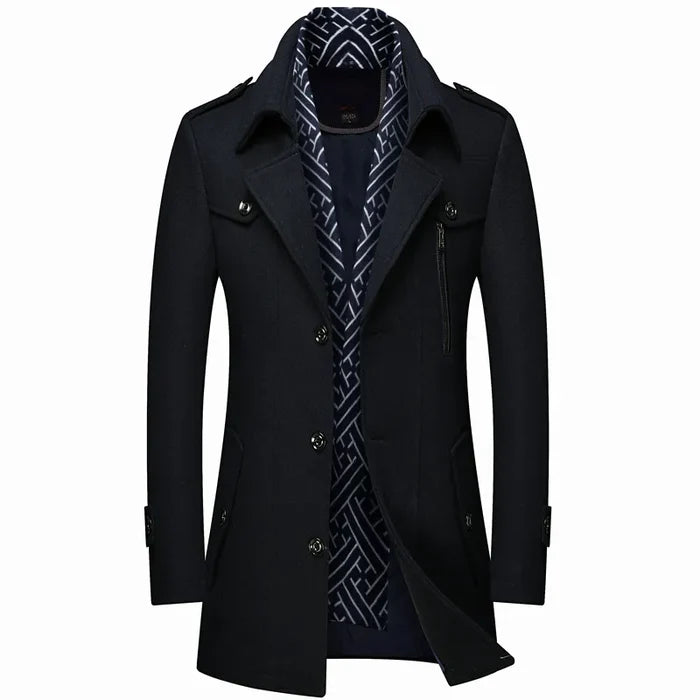 Men's Satin Overcoat HARTTMAN HT219 in Black