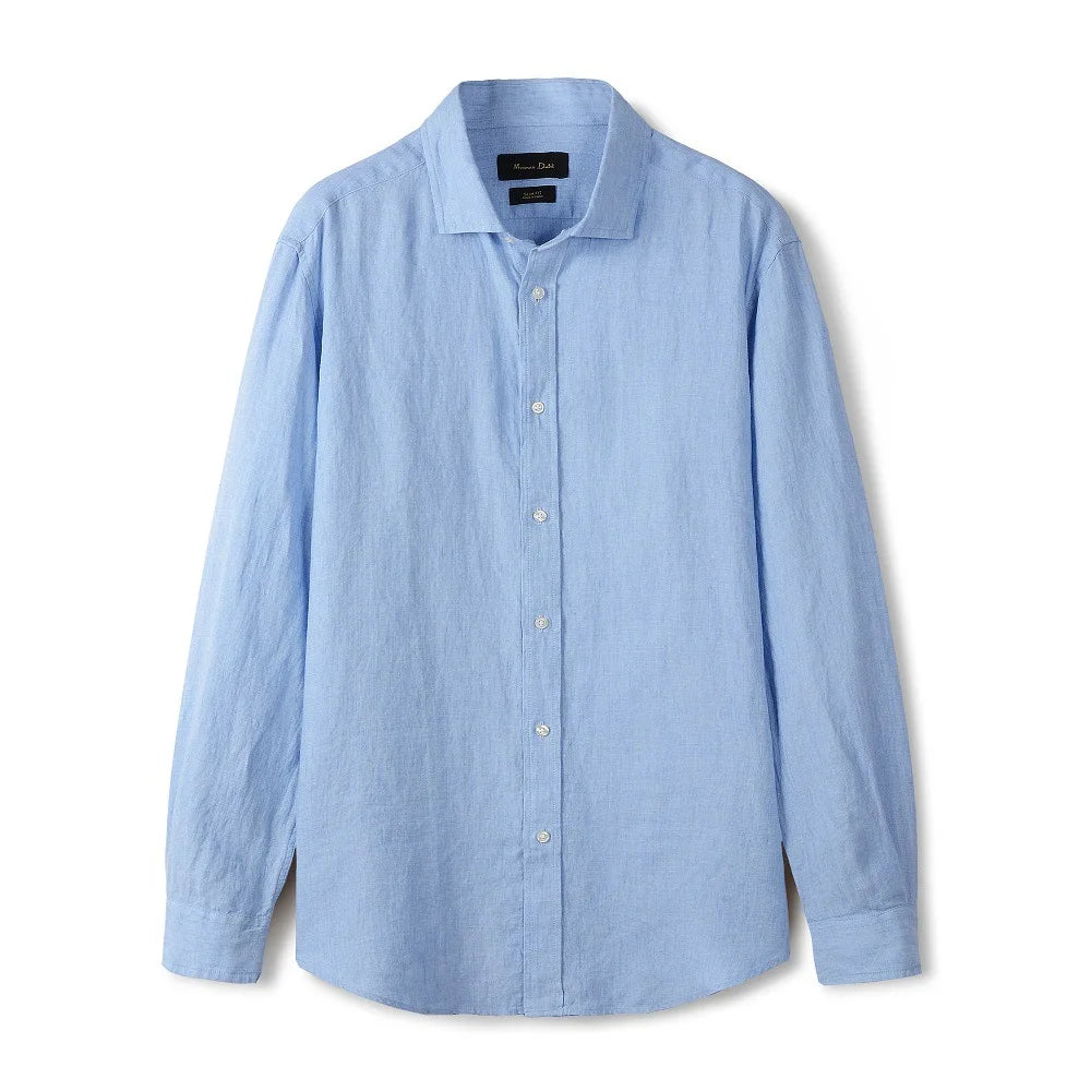 Men's Plain Linen Shirt HARTTMAN HT347 in Light Blue