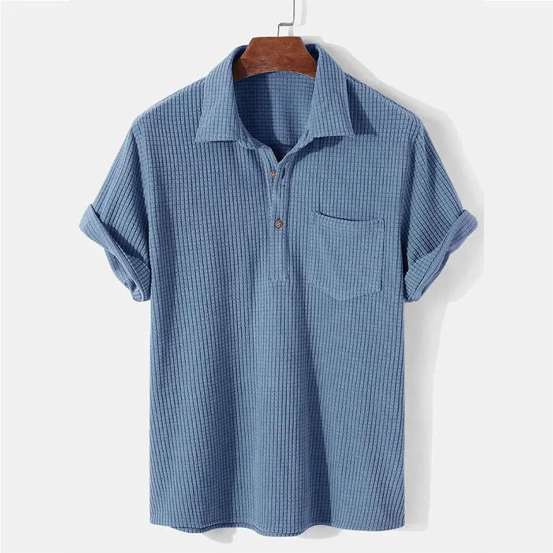 Men's Striped Cotton Shirt HARTTMAN HT125 in Blue