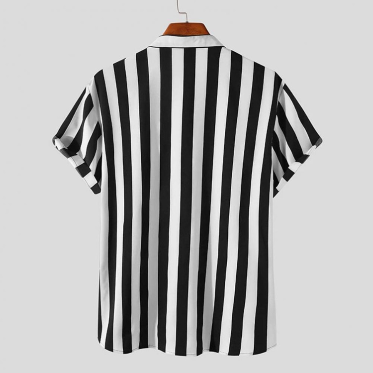 Men's Striped Grandad Collar Shirt HARTTMAN HT389