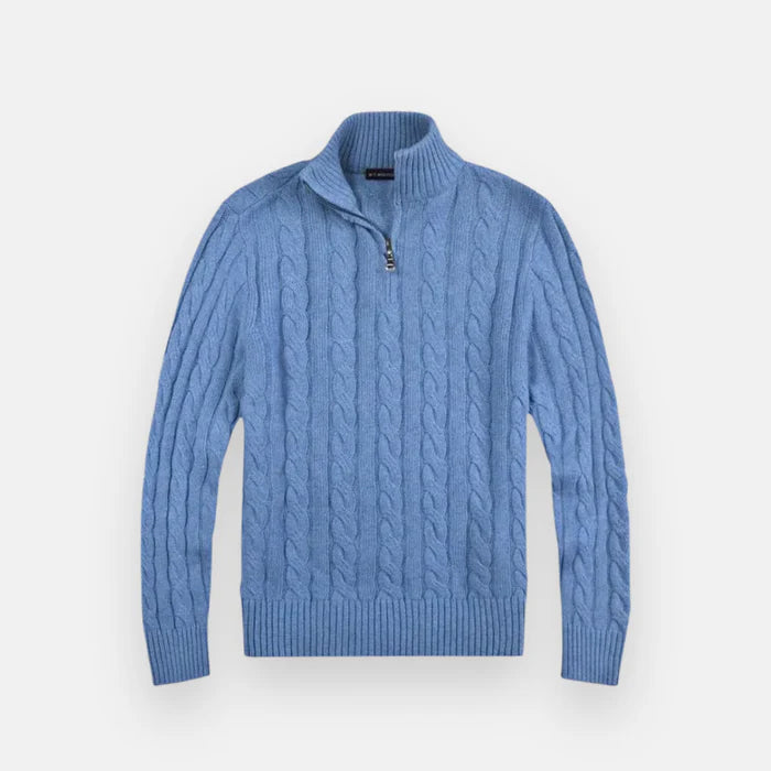 Men's Knitted Sweater HARTTMAN HT018 in Blue
