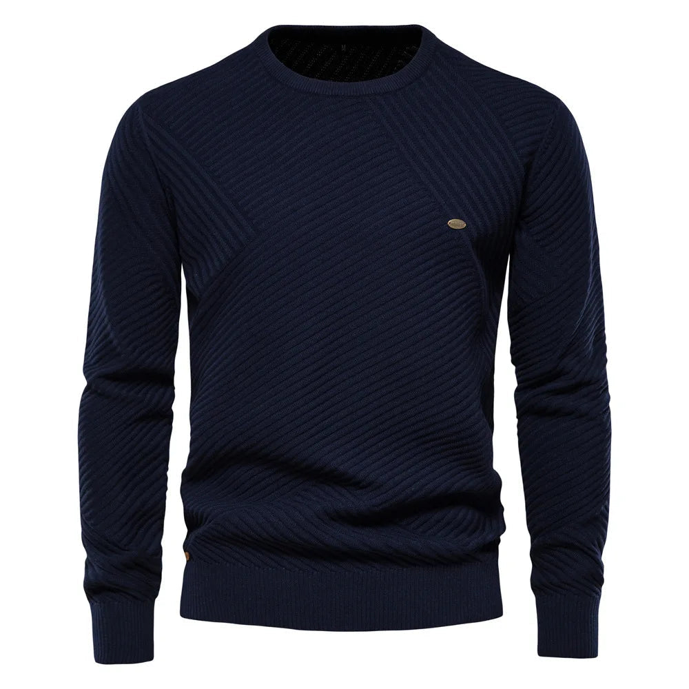 Men's Wool Sweater HARTTMAN HT175 in Navy Blue
