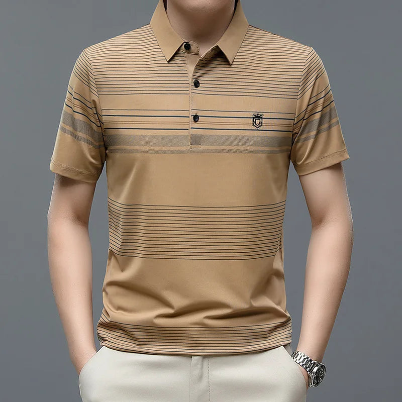 Men's Regular Fit Premium Fabric Polo Shirt HARTTMAN HT115 in Khaki