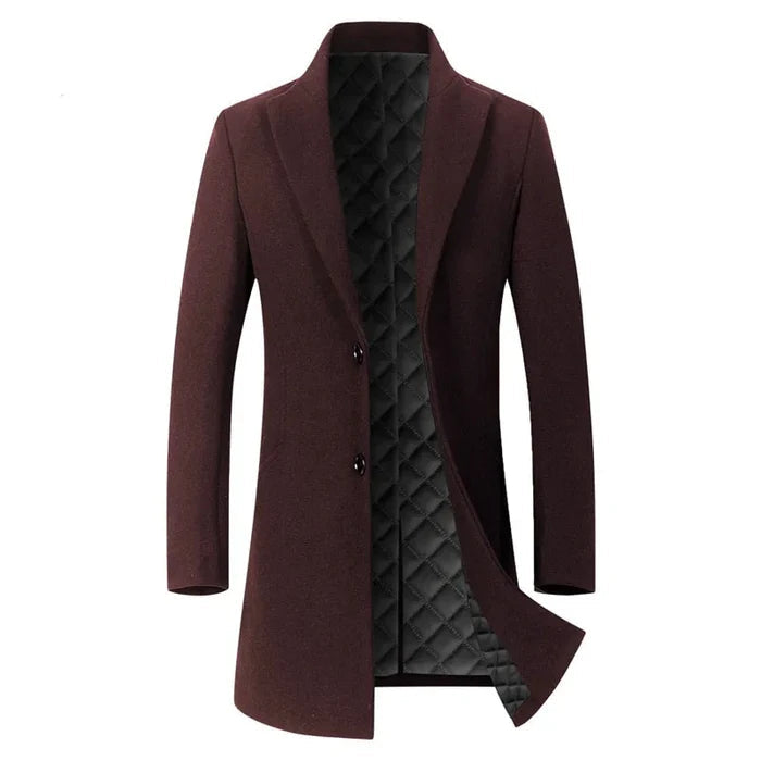 Men's Wool Overcoat HARTTMAN HT231 in Burgundy Red