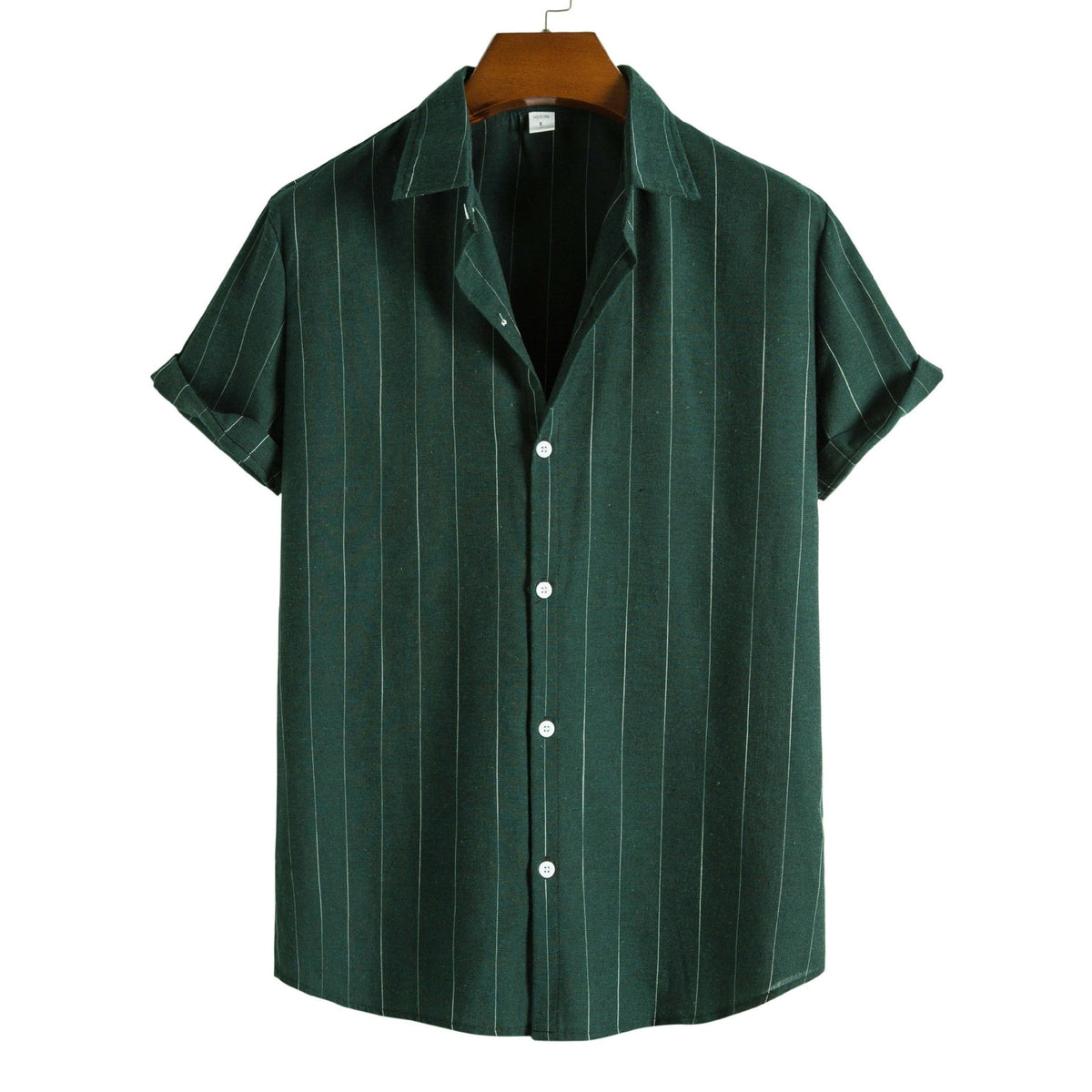 Men's Striped Cotton Shirt HARTTMAN HT401 in Green