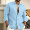 Premium Linen Shirt HARTTMAN HT337 in Light Blue