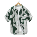 Men's Printed Cotton Shirt HARTTMAN HT399 in Green
