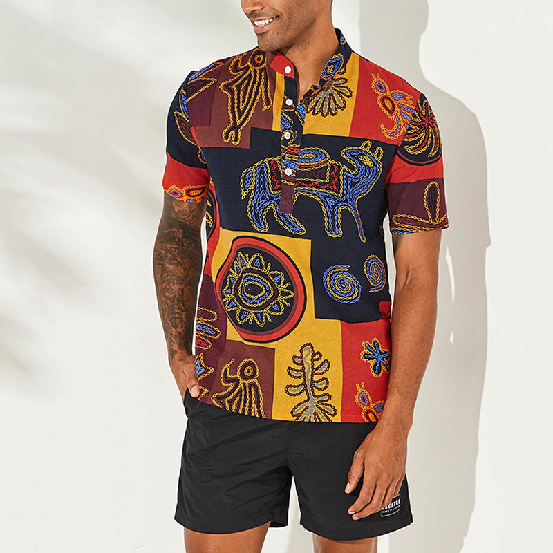 Men's Printed Cotton Shirt HARTTMAN HT128
