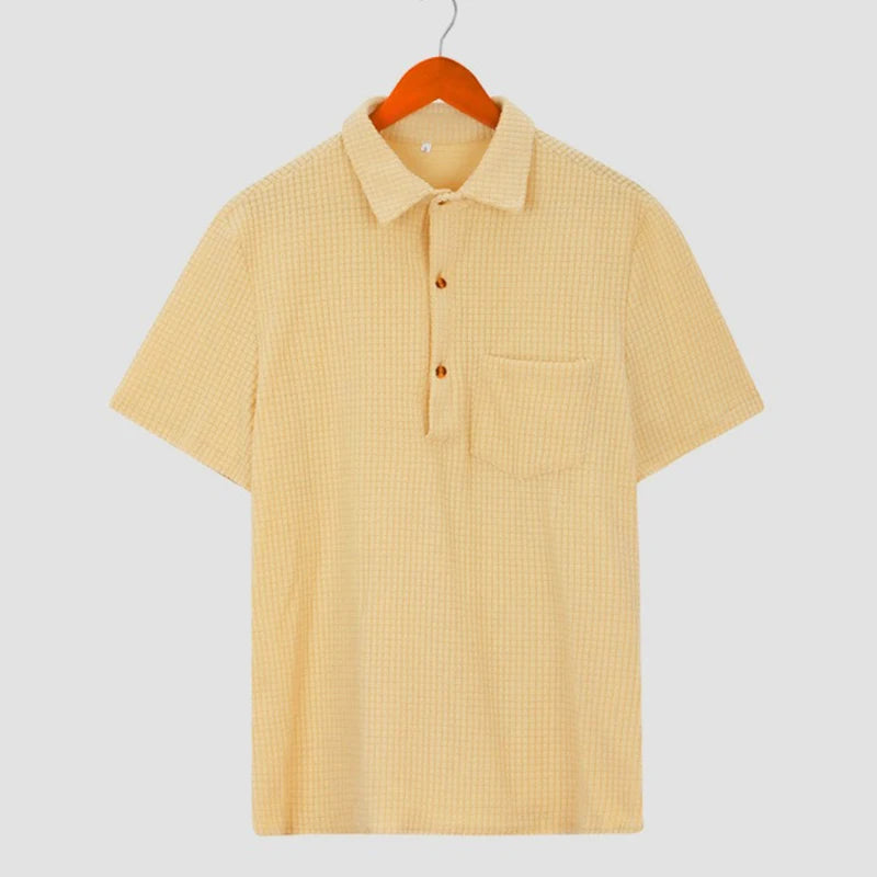 Men's Striped Cotton Shirt HARTTMAN HT125 in Yellow