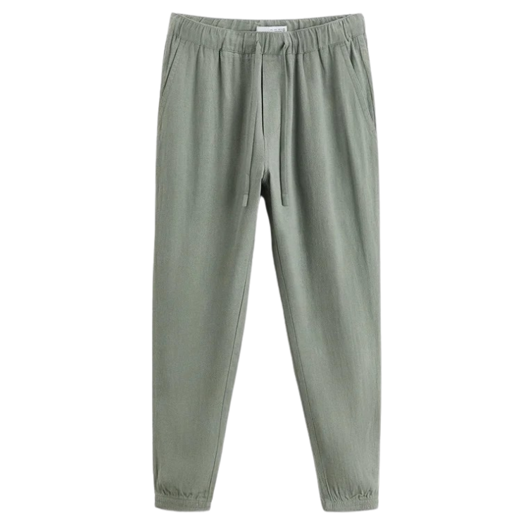 Men's Linen Trousers HARTTMAN HT364 in Green