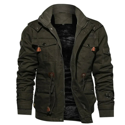 Men's Biker Jacket HARTTMAN HT248 in Military Green
