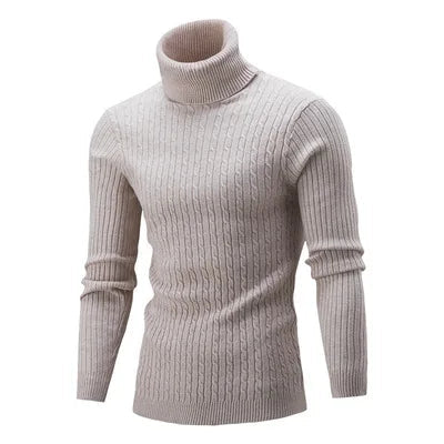 Men's High Neck Pullover Sweater HARTTMAN HT177 in Beige