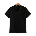 Textured Knit Polo Shirt HARTTMAN HT322 in Black