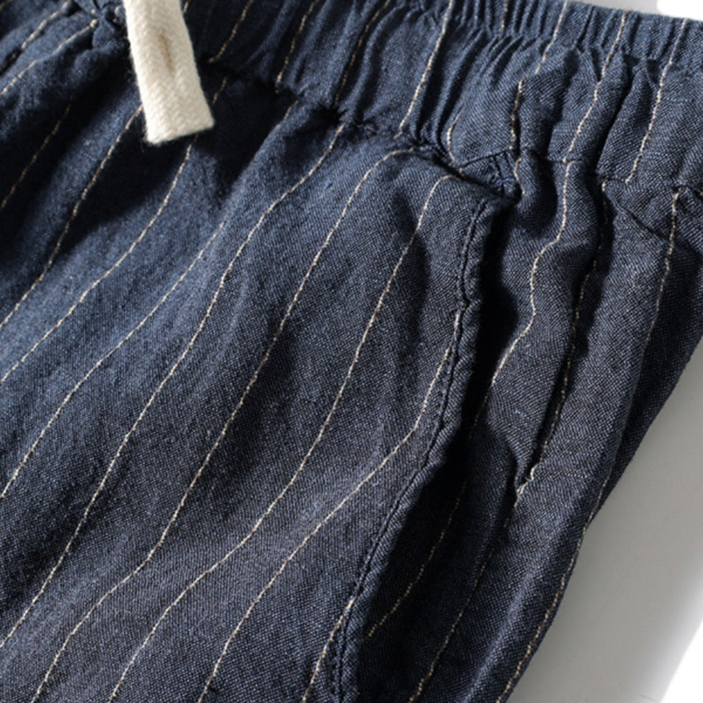 Men's Striped Linen Trousers HARTTMAN HT008