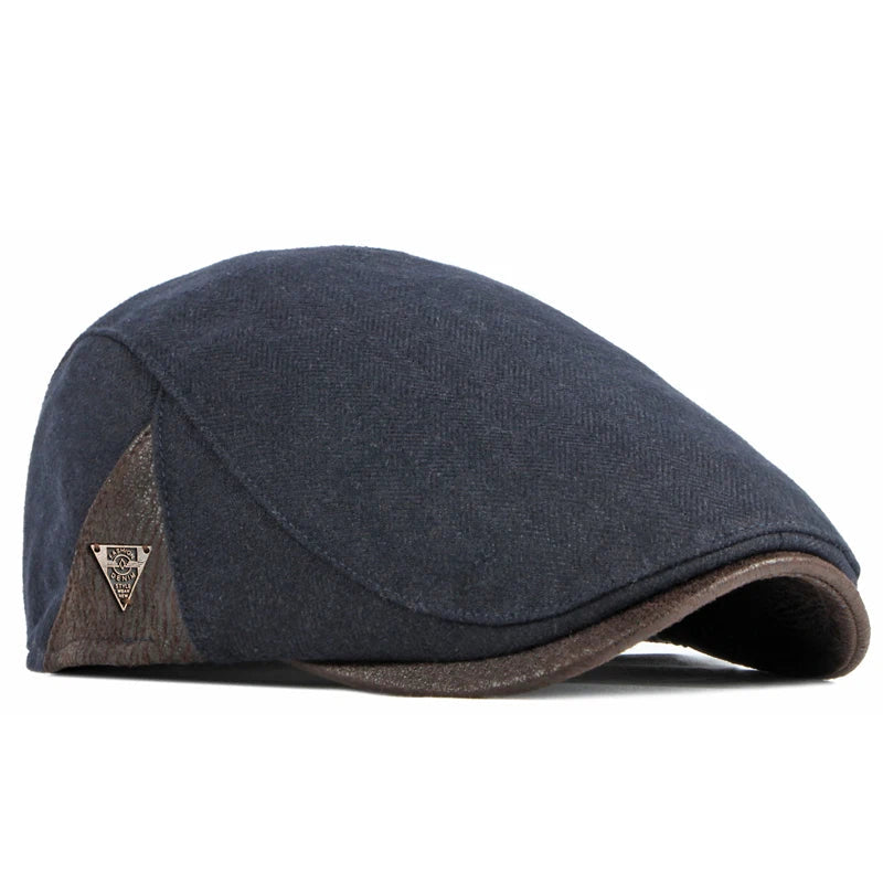 Men's Italian Flat Cap HARTTMAN HT023 in Navy Blue