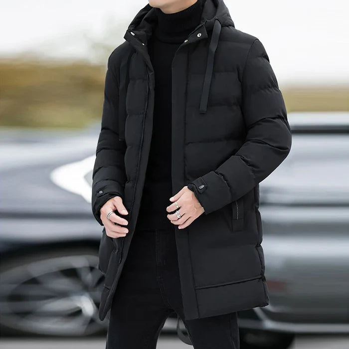 Men's Longline Puffer Jacket HARTTMAN HT076 in Black