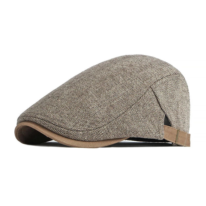 Men's Italian Wool Flat Cap HARTTMAN HT019 in Dark Khaki