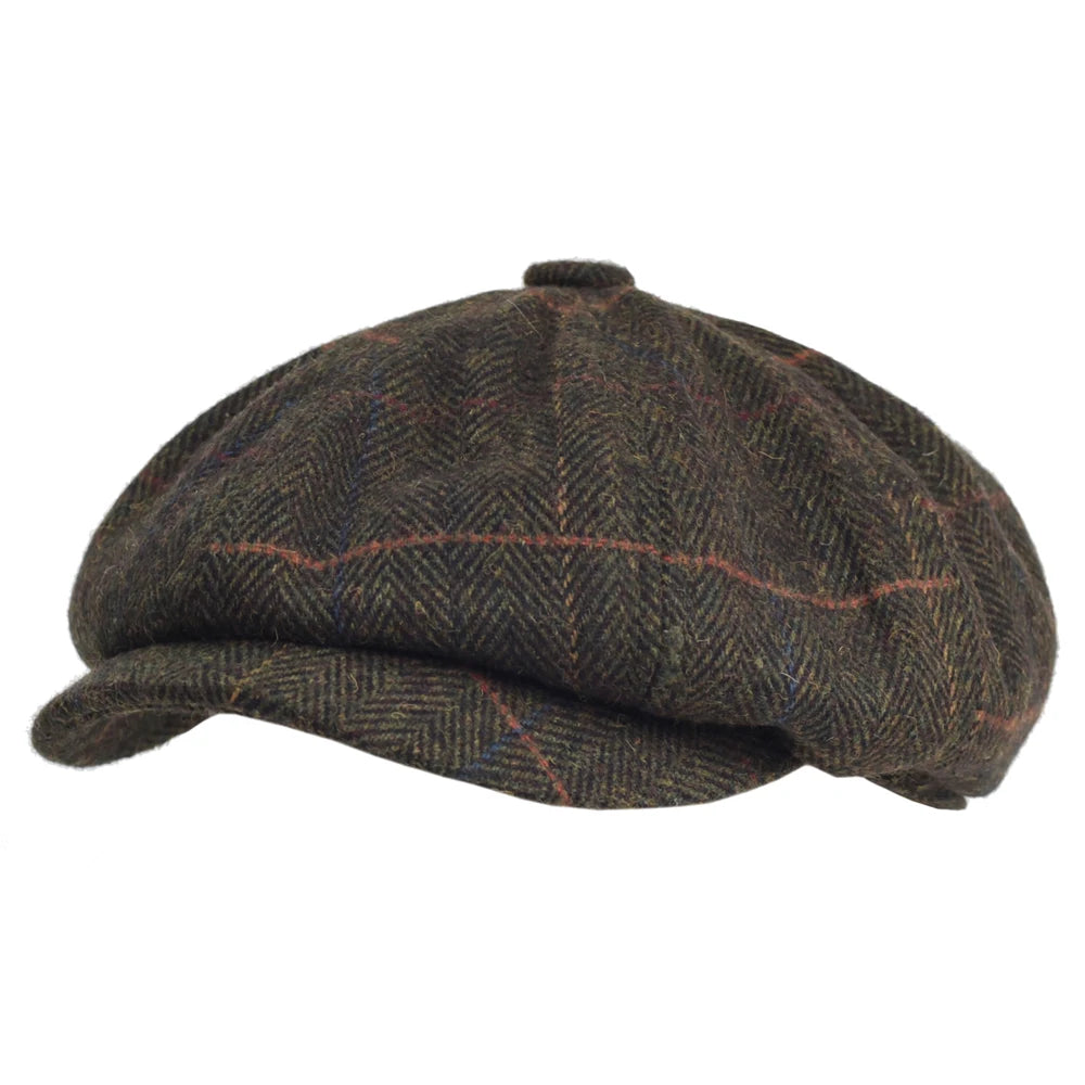 Men's Italian Wool Flat Cap HARTTMAN HT027 in Brown