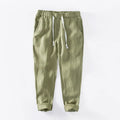 Men's Linen Trousers HARTTMAN HT376 in Green