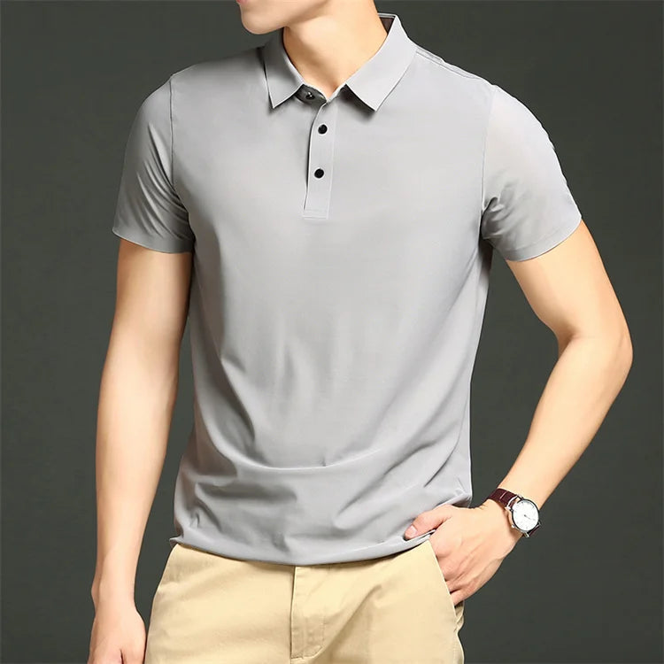 Men's Ice Silk Polo Shirt HARTTMAN HT342 in Grey