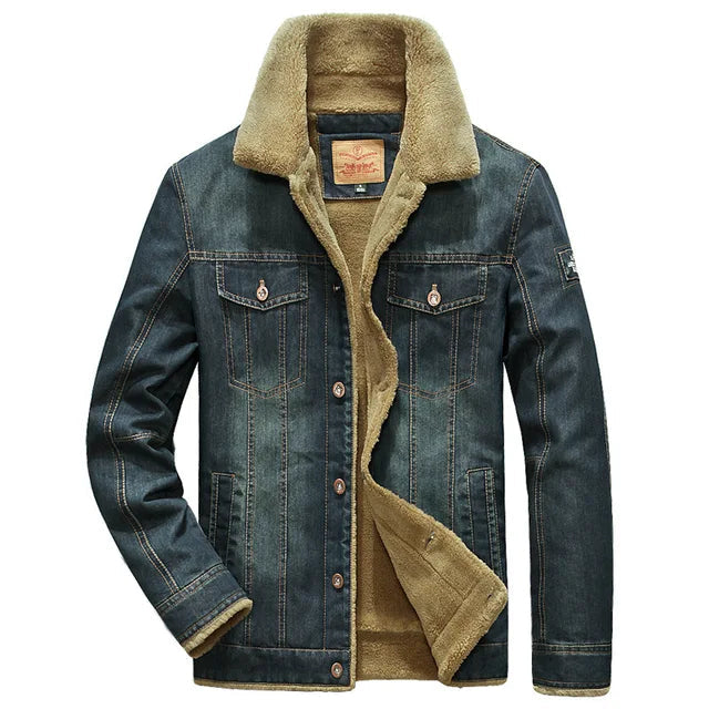 Men's Quilted Denim Jacket HARTTMAN HT136 in Dark Blue