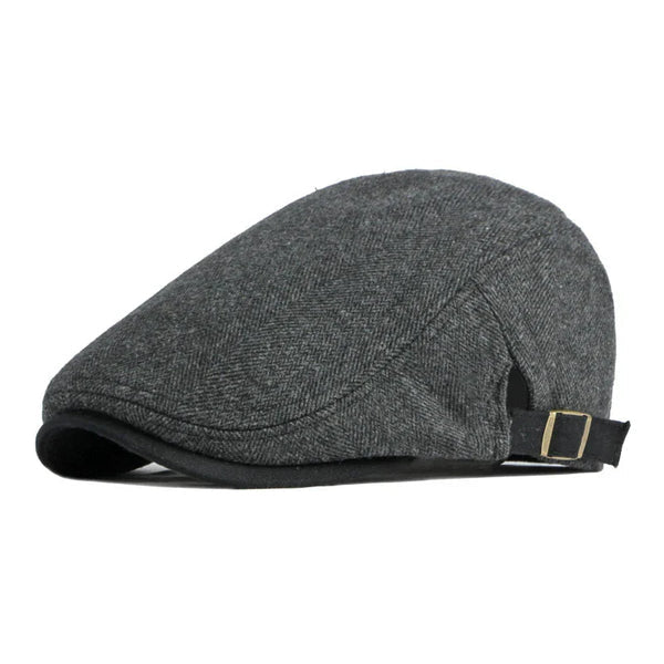 Men's Italian Wool Flat Cap HARTTMAN HT034 in Black